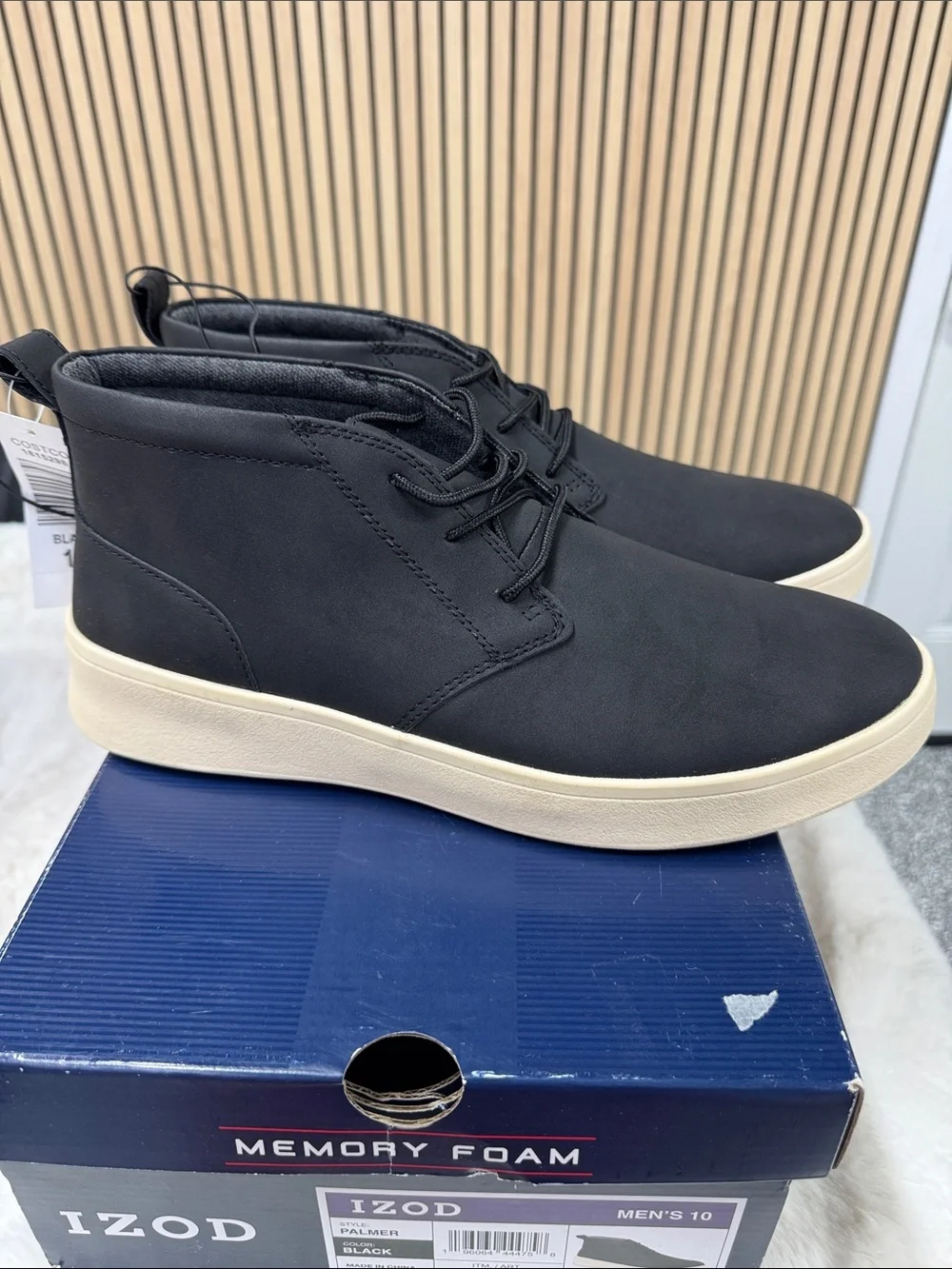 Izod Black Chukka Boots with Cream Sole